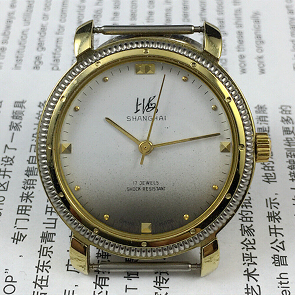 Shanghai Factory Made Manual Mechanical Watch Golden Nail Gradient Grey Dial
