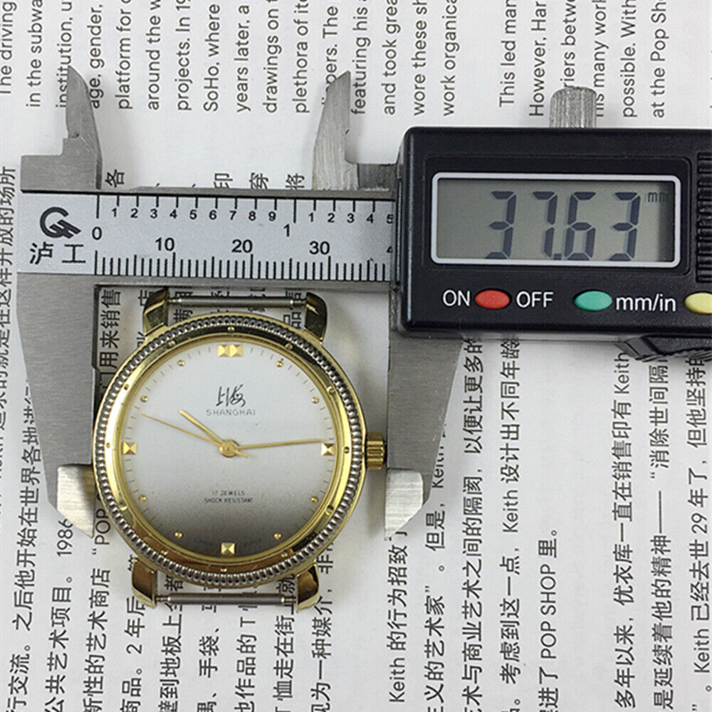 Shanghai Factory Made Manual Mechanical Watch Golden Nail Gradient Grey Dial