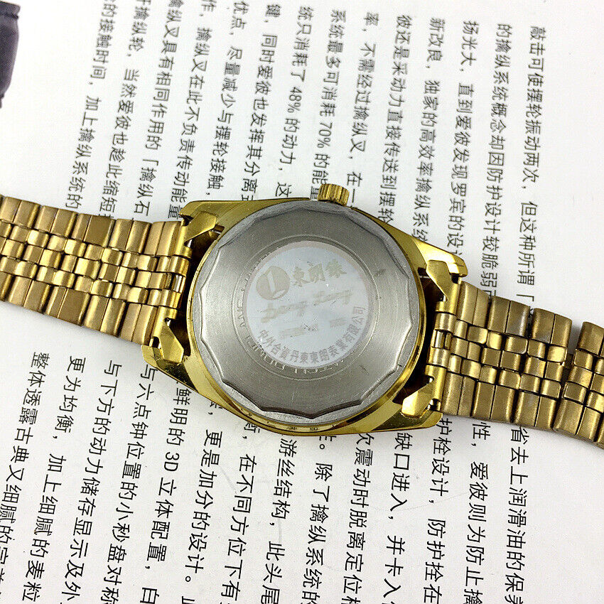 36mm China Donglang Manual Mechanical Watch 17 Jews Brown Dial Single Calendar