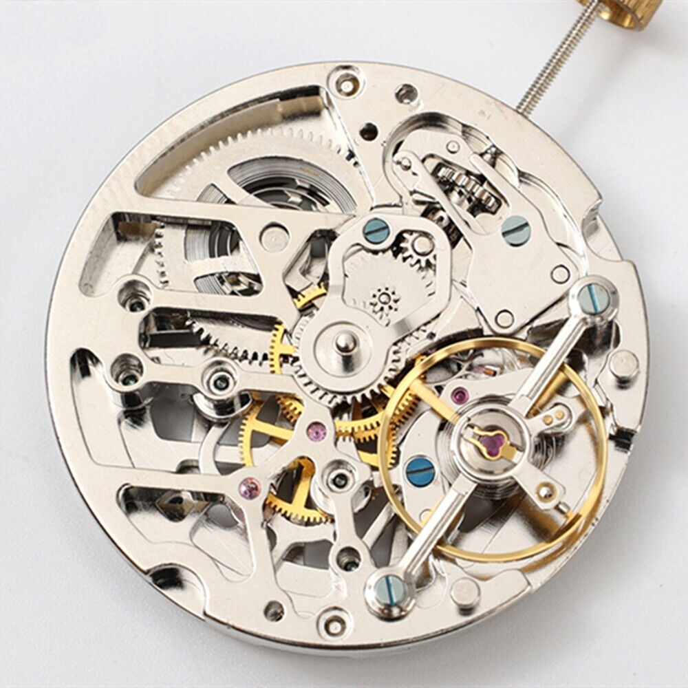 Dandong Silver hollow automatic watch featuring mechanical movement and small seconds at 9 o'clock, elegant style.