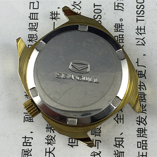 27mm golden case Tianjin Seagull ladies watch with mechanical movement and elegant square design