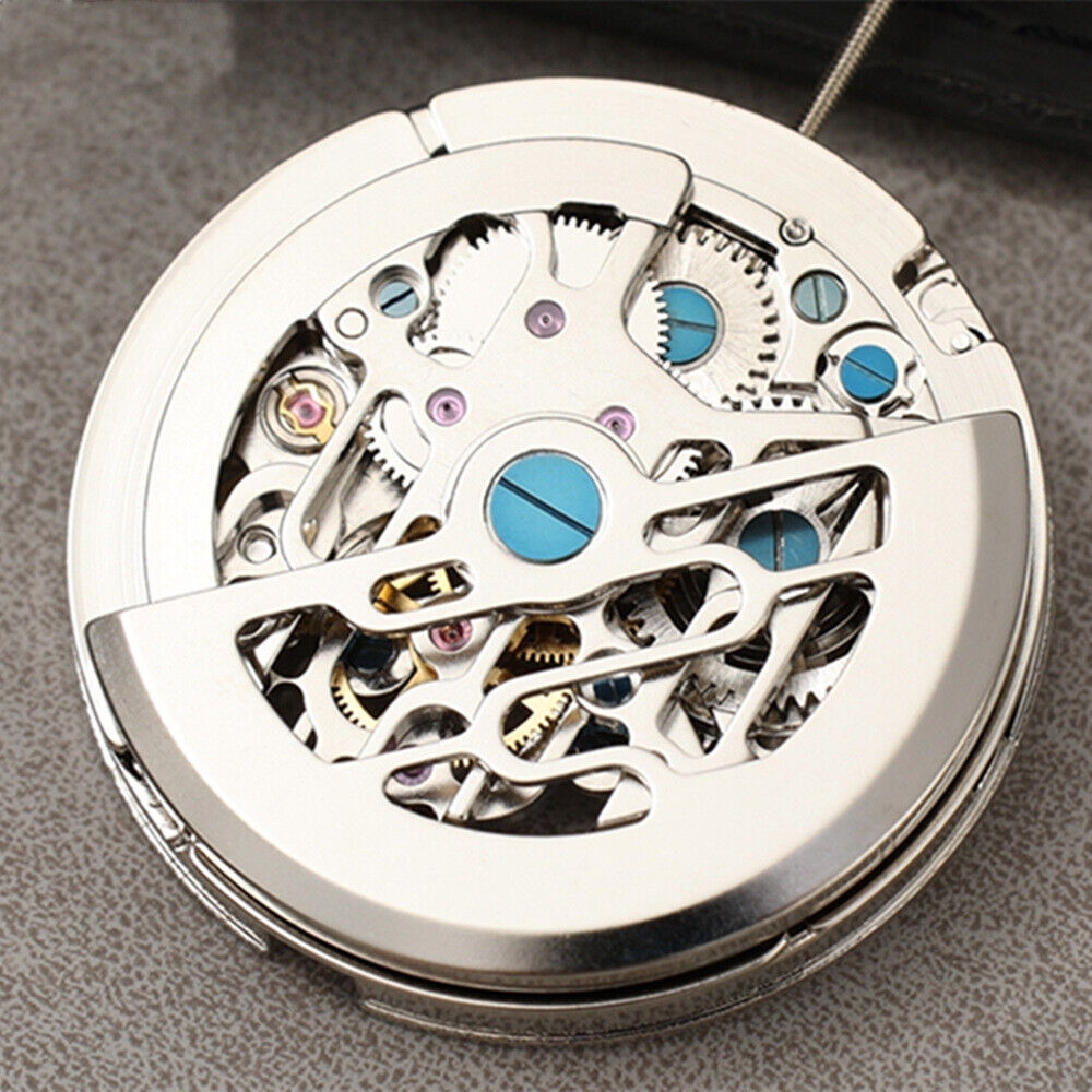 China Made Dandong Silver Hollow Automatic Mechanical Movement Small Second@9