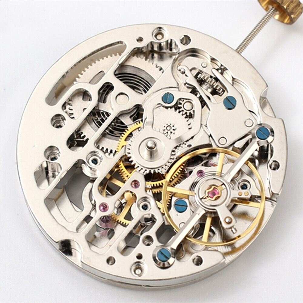China Made Dandong Silver Hollow Automatic Mechanical Movement Small Second@9