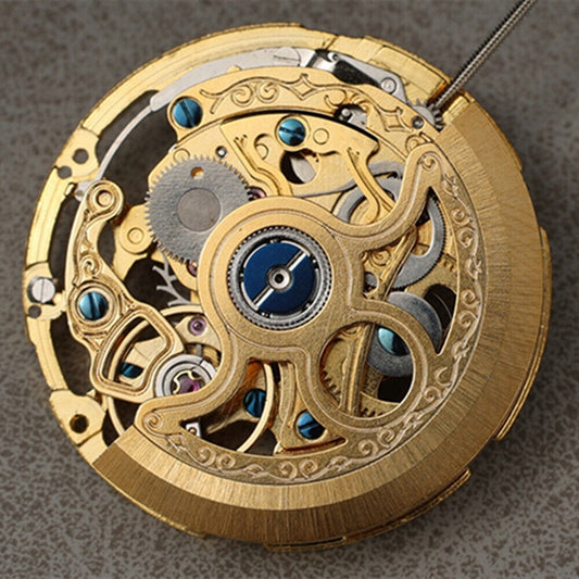 Shanghai Golden multifunctional hollow automatic watch showcasing intricate mechanical movement design.