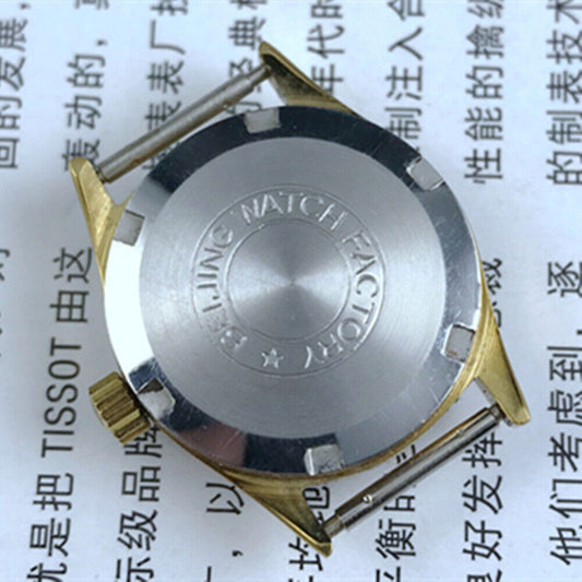 Double Rhomb lady's manual mechanical watch with golden coffee dial, single calendar, elegant design.