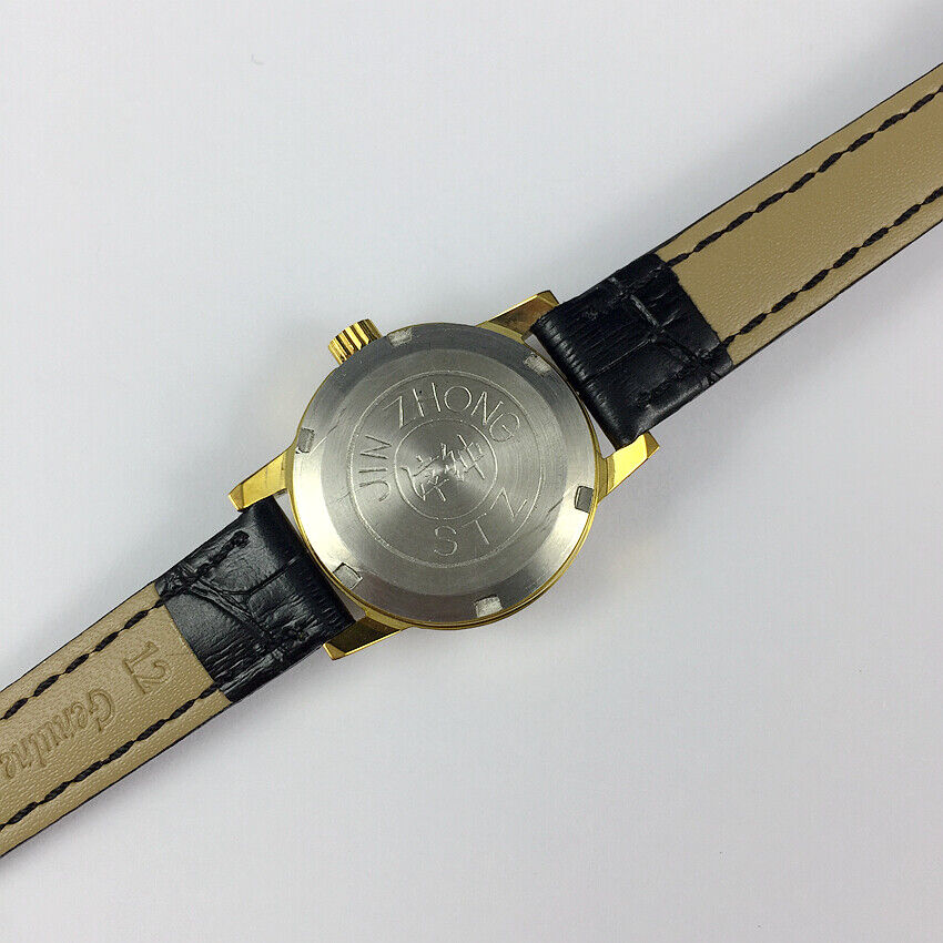 Montre mécanique manuelle Zhufeng pour femme, boîtier rond, 3 aiguilles, fond vert