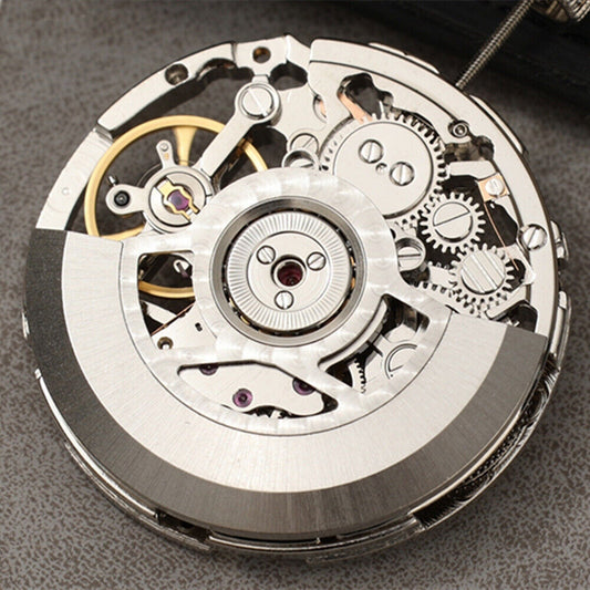 Seagull ST2502K silver hollow watch movement showcasing intricate mechanical design for watch accessories.
