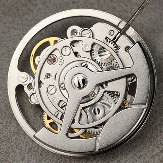 Shanghai Silver hollow watch accessory showcasing multifunctional automatic mechanical movement detail.