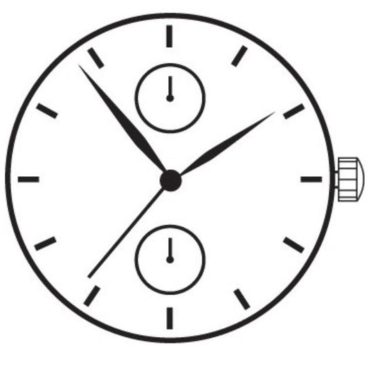 Japan Made Hattori Epson TMI VX3R VX3RE quartz watch movement with stem for precise timekeeping.