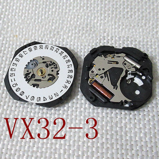 Japan Made Hattori Epson TMI VX32 VX32E quartz watch movement with stem for precise timekeeping.