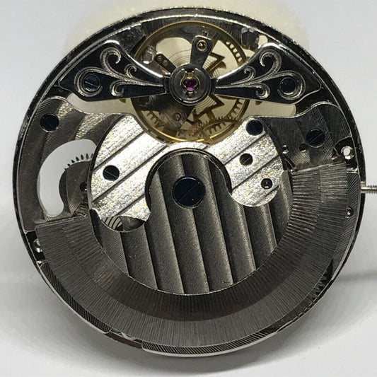 Double Mainspring hollow carved watch showcasing dual timezone automatic mechanical movement by Double Mainspring.