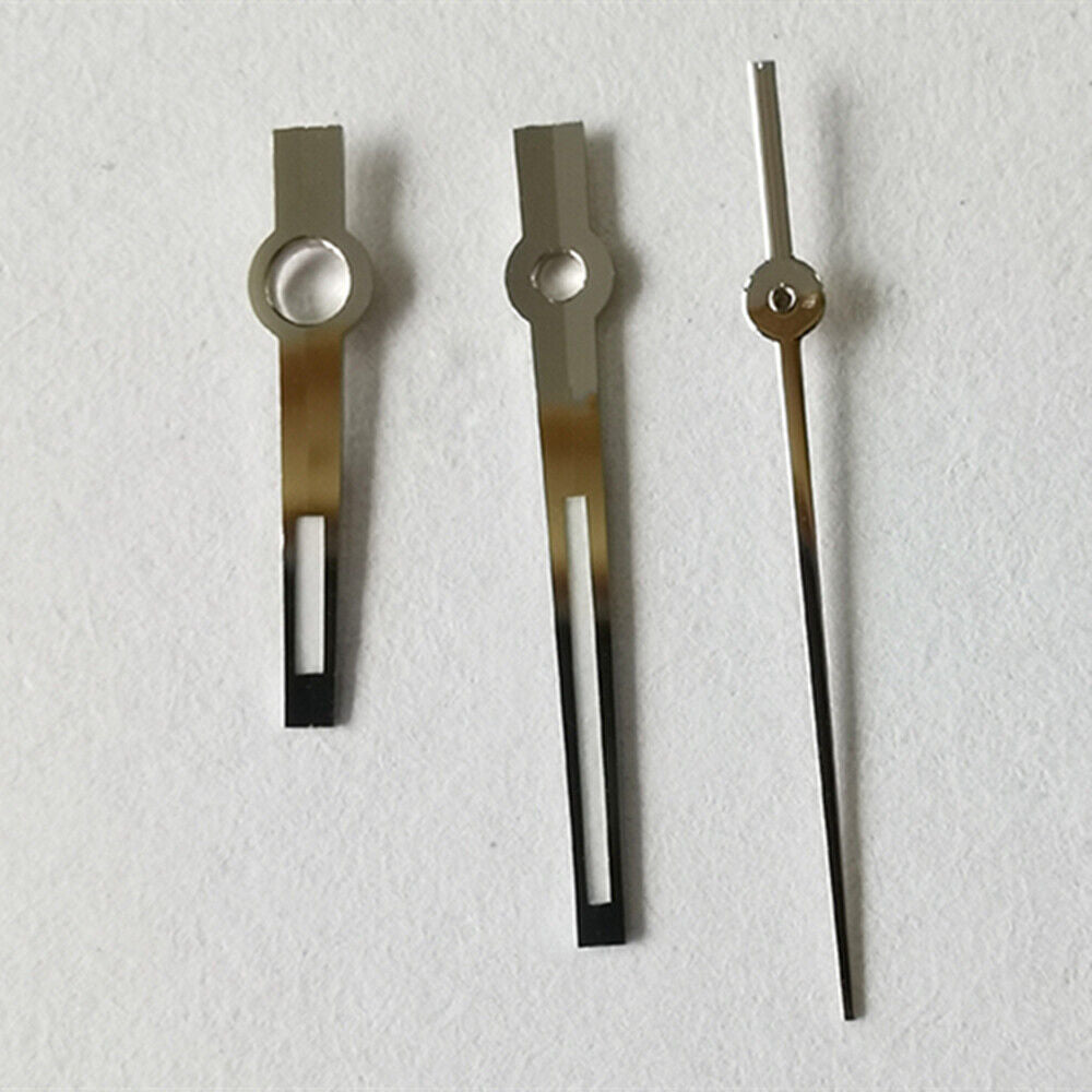 Aiguilles de montre lumineuses vertes avec garniture argentée 12,5 x 12,5 x 8,5 mm pour mouvement NH35 NH36