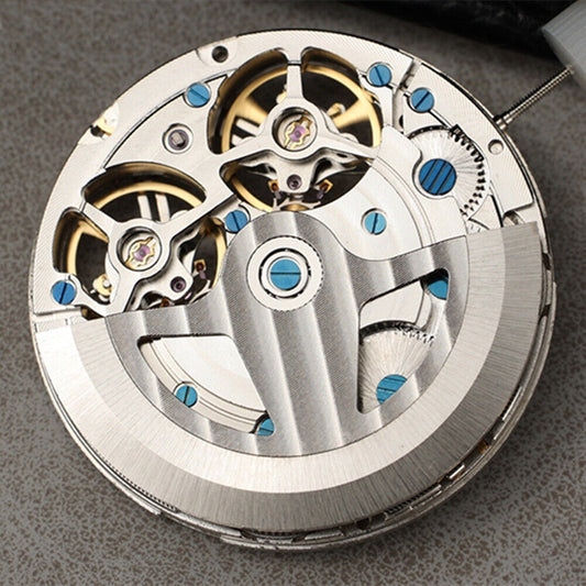 Shanghai Silver multifunctional automatic mechanical watch showcasing intricate movement and sleek design.