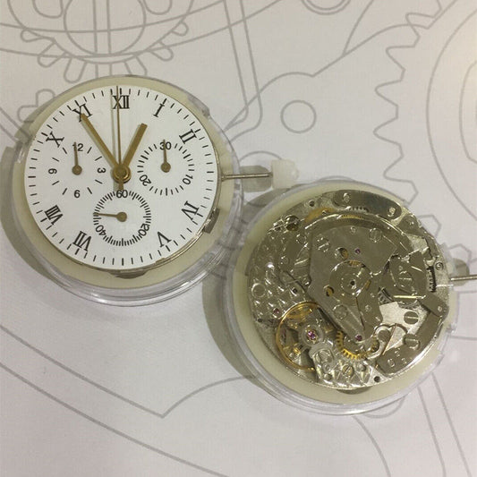 Mechanical watch movement 7750 7753 with small second at 6, 3 hands, China made, precise timing.