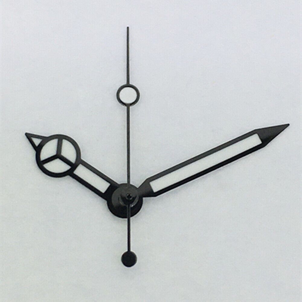 Classic black-trimmed green luminous watch hands for Asian 8215/2813/8205 movement, ideal for precise timekeeping restoration.