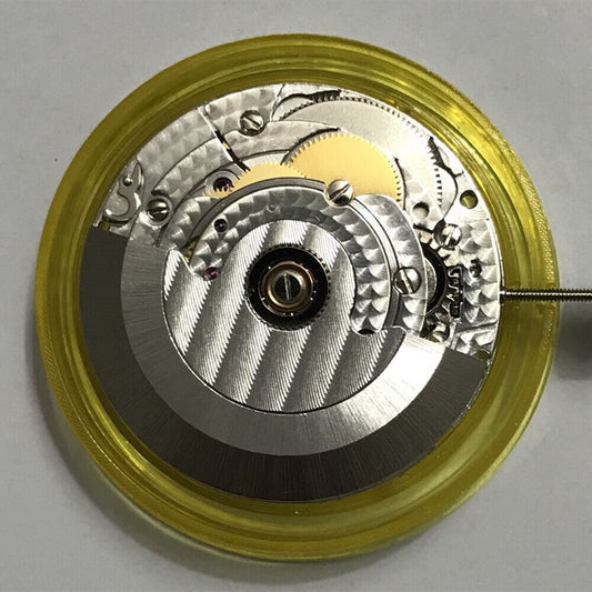 Tianjin Seagull 2824-2 carved automatic mechanical watch movement with V8 marking and precision engineering.