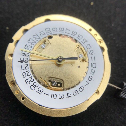 ETA251.272 Swiss quartz watch movement with date at 4, high precision by ETA brand.