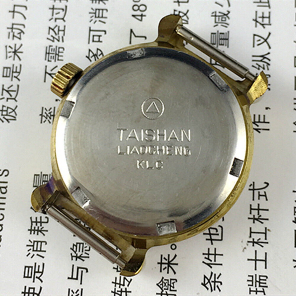 27mm China TAISHAN Manual Mechanical Lady Watch 19 Jews Golden Case Yellow Dial