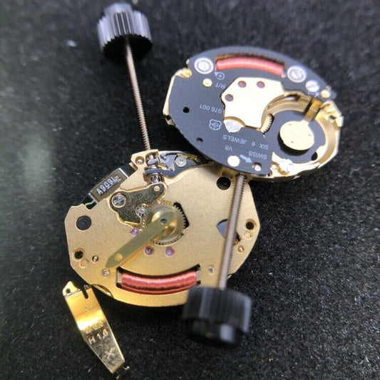 ETA 976.001 Swiss quartz movement with 2 hands, premium quality for precise watch function.