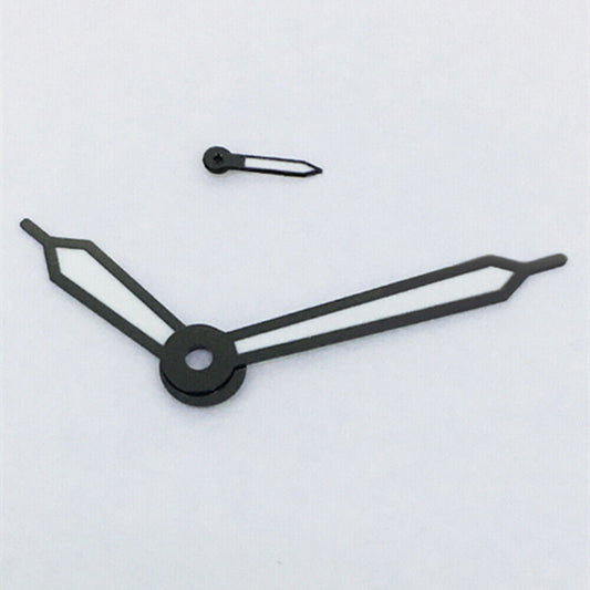 Black trim green luminous watch hands designed for ST3600, ST3620, ETA6497, and ETA6498 movements.