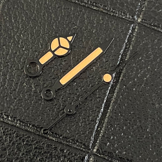 Classic multi-color green luminous watch hands with black trim for NH35/NH36/4R/7S movements.