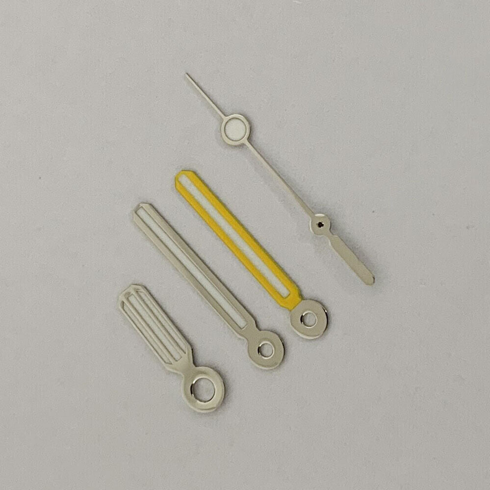 Green luminous watch hands set for NH35/NH36/4R/7S movements, enhancing visibility and style.