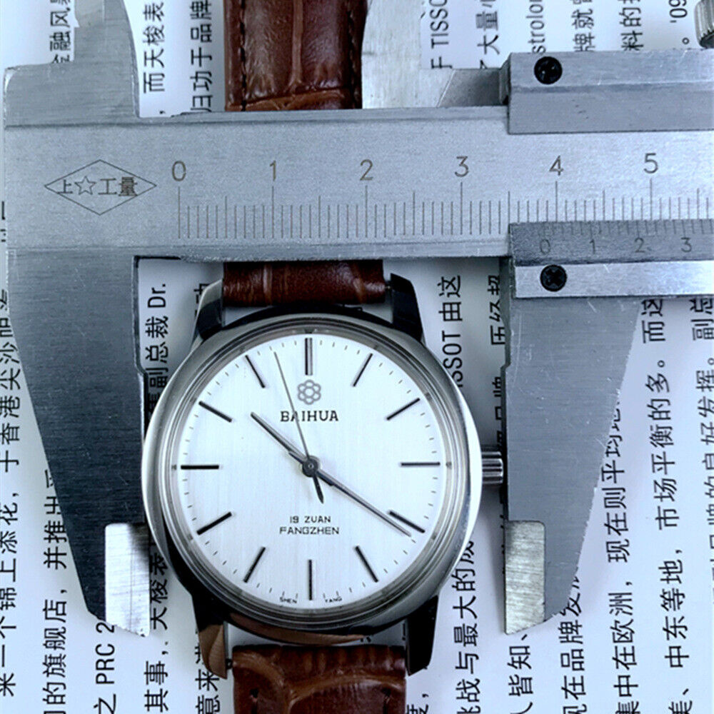 37mm China Baihua Manual Mechanical Watch 19 Jews Silver Dial Silver Case