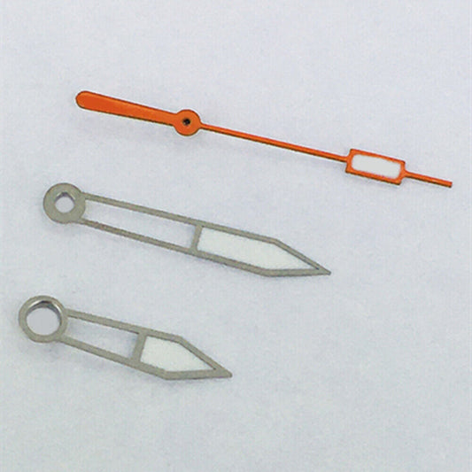 Orange second hand with green lume and silver trim for ETA2836/2846/2824/2846 watches.