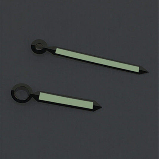 Silver trim green luminous watch hands for ST3600 and ETA6497 movements.