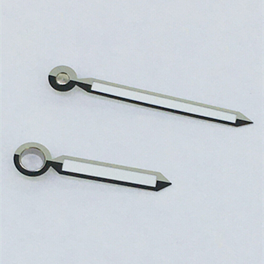 Silver trim green luminous watch hands for ST3600 and ETA6497 movements, ideal for precise timekeeping.