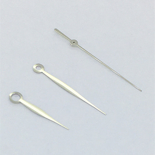 NO Lume silver polished long watch hands for Asian 8215/2813/8205 movement with sleek design.