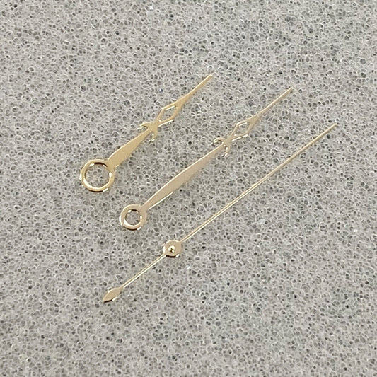 Diamond-shaped luminous watch hands in blue, golden, and green for NH35/NH36/4R/7S movements.