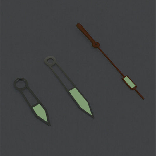 Green luminous silver-trimmed orange second hand for Asian 8215/2813 watch movements.