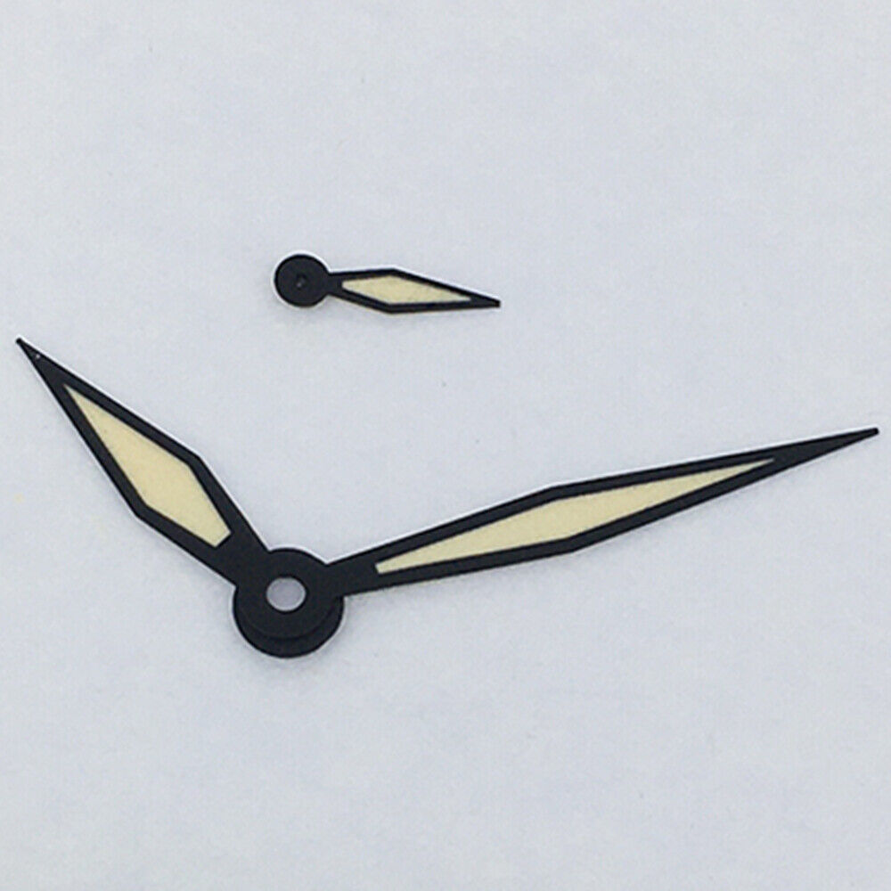 Black-trimmed diamond yellow lume watch hands for ST3600, ETA6497 movements