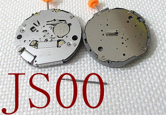 Miyota JS00 Japan quartz watch movement with 3 hands and small seconds at 2, 6, and 10 o'clock positions.
