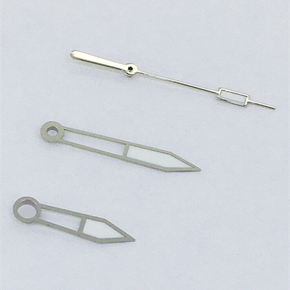 Aiguille des secondes argentée avec garniture argentée et verte luminescente pour montres ETA2836/2846/2824/2846