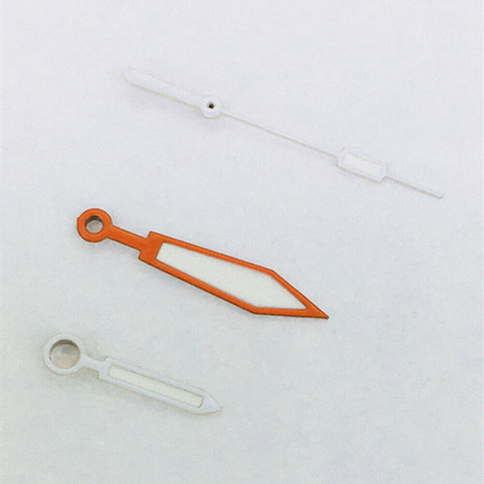 Orange and silver trim green lume watch hands for ETA 2836/2846/2824/2846 movements