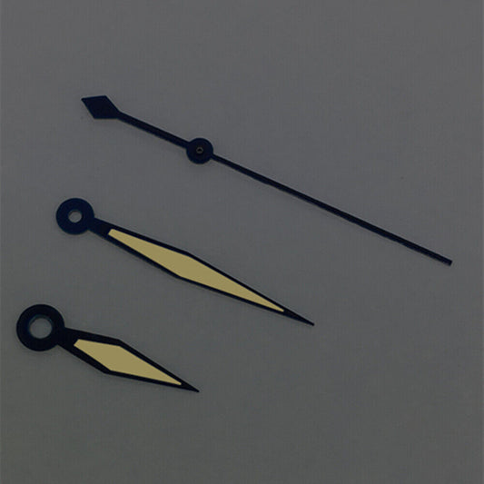 Blue trim diamond-shaped orange lume watch hands for ETA2836/2846/2824/2846 movements.