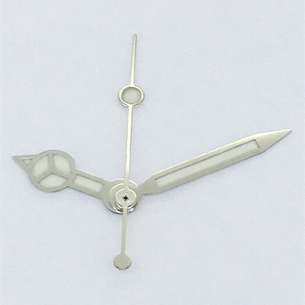 Aiguilles de montre polies vertes et bleues avec garniture argentée pour modèles Asian 8215/2813/8205