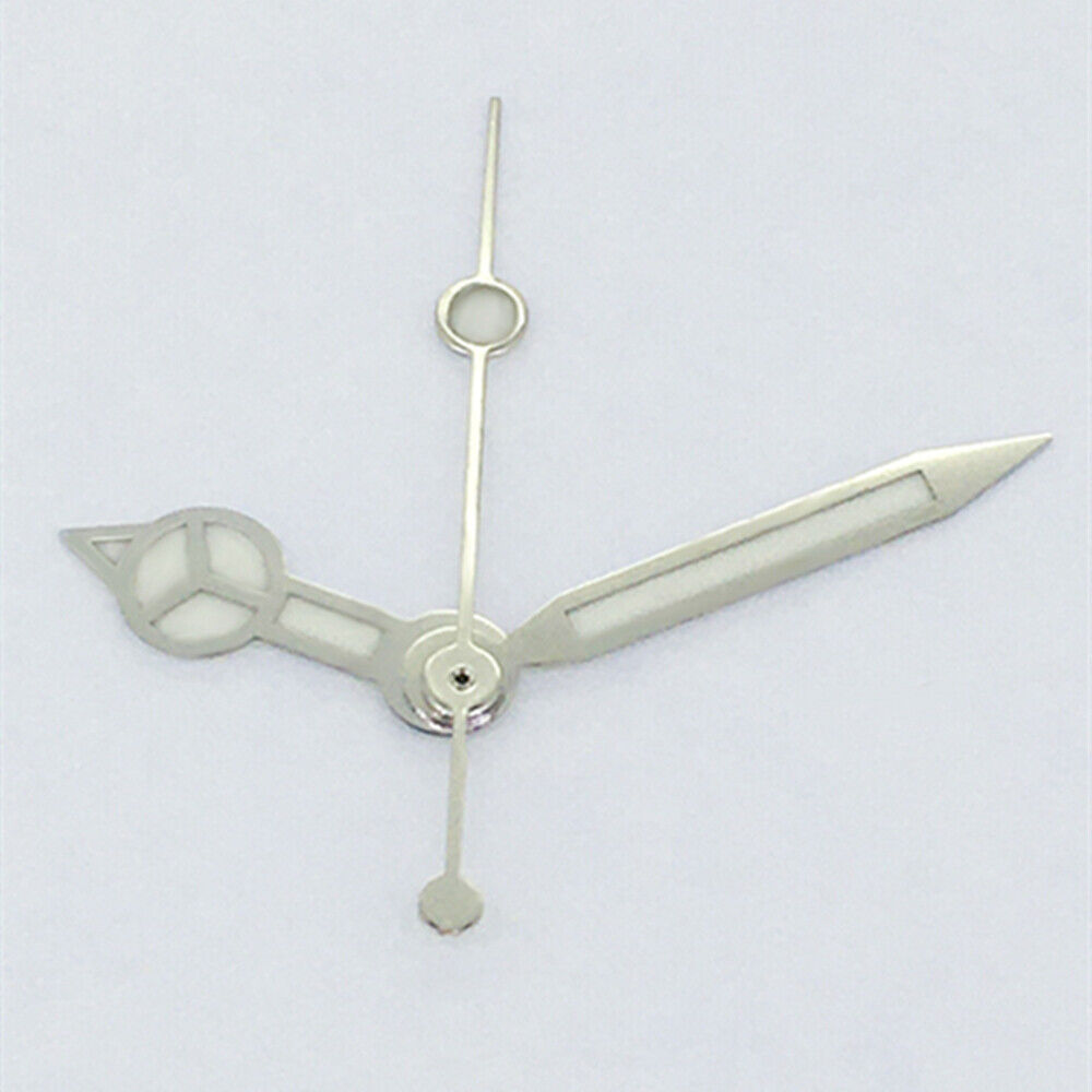 Aiguilles de montre polies vertes et bleues avec garniture argentée pour modèles Asian 8215/2813/8205