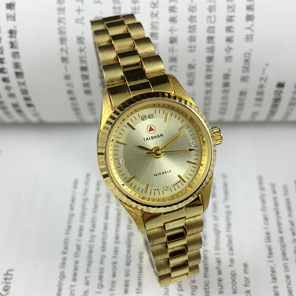 27mm China TAISHAN Manual Mechanical Lady Watch 19 Jews Imitation Diamond Nail