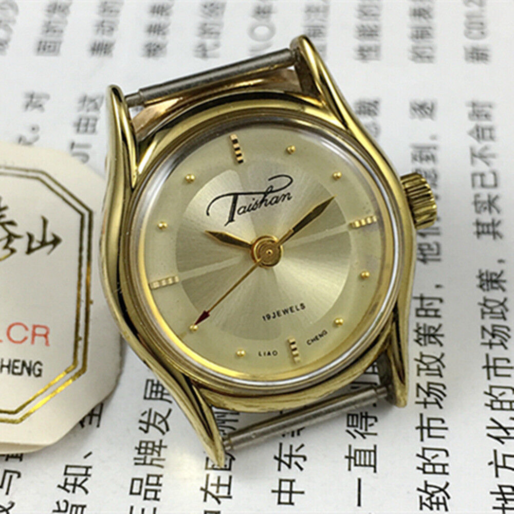 27mm China Liaocheng TAISHAN Manual Mechanical Lady Watch 19 Jews Golden Nail