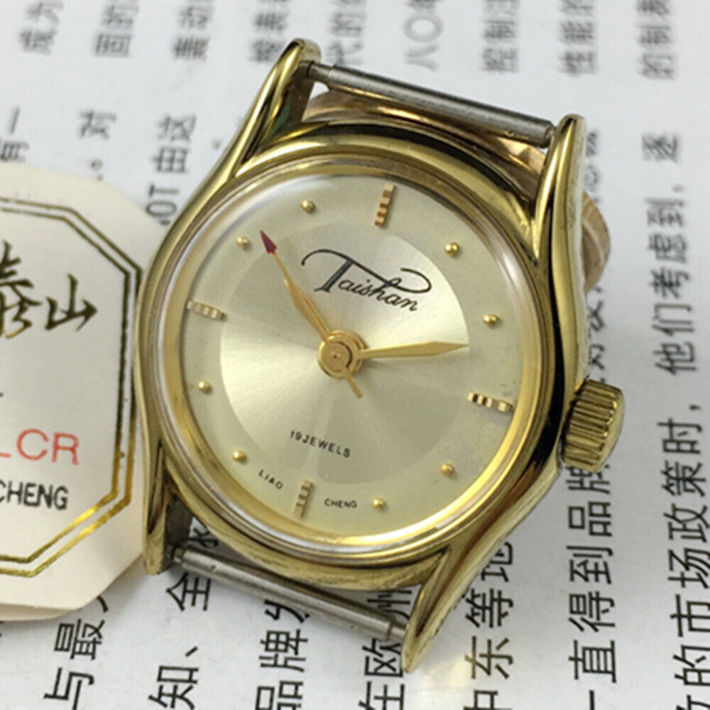 27mm China Liaocheng TAISHAN Manual Mechanical Lady Watch 19 Jews Golden Nail