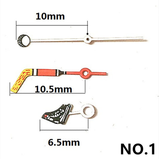 Summer style watch hands with irregular design, compatible with Miyota 2035 quartz movement, perfect for trendy watch repairs.