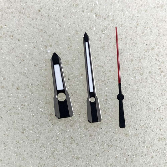 Arrow-shaped green luminous watch hands with black trim, compatible with NH35/NH36/4R/7S movements from.