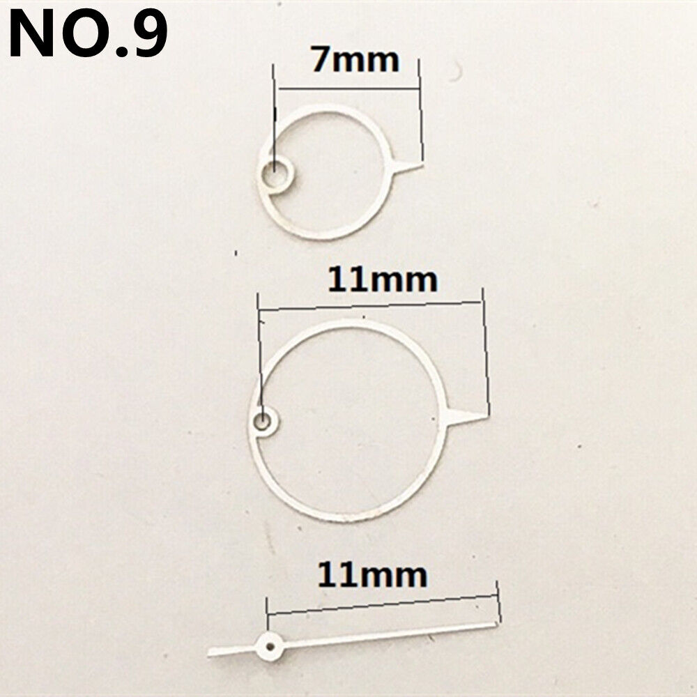 Aiguilles de montre rondes, pointues et irrégulières de 11 mm pour mouvement à quartz Miyota 2035