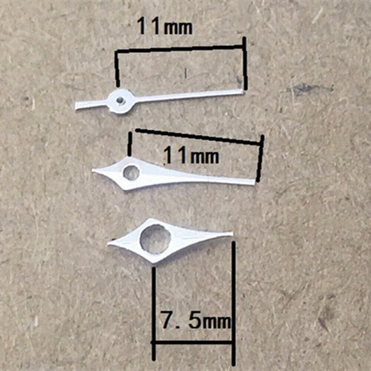 Rhombus polished silver watch hands 6-11mm for Epson TMI VJ12 quartz movement, sleek accessory.