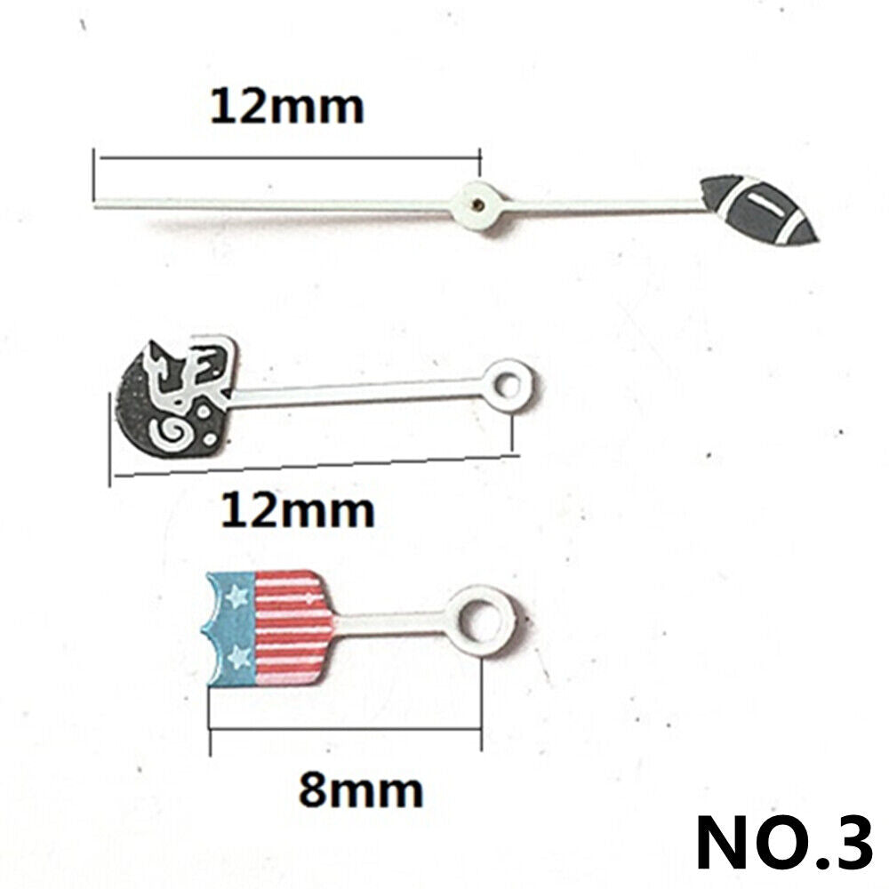 12mm irregular flag style watch hands compatible with Miyota 2035 quartz, perfect for custom timepieces.