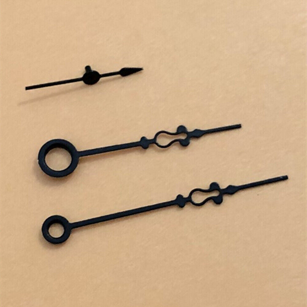 Small black floral watch hands by Seagull, elegant and compatible with ST3600/ST3621 and ETA6497/6498 movements.