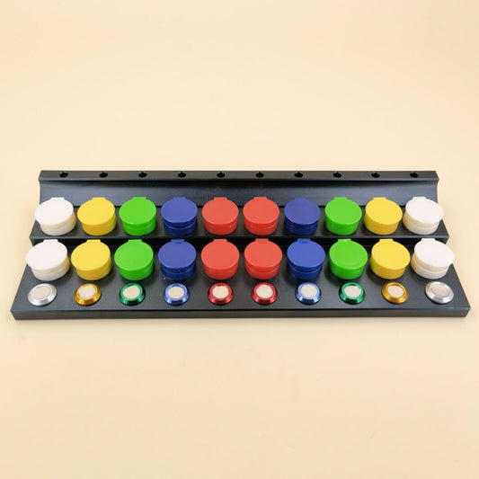 Die-cast alloy oil cup stand holding 20 watch repair containers, model 30180.